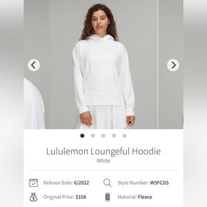 Lululemon Loungeful Hoodie Women’s 4 Cozy Warm Soft Stretch White W3FCDS Read